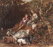 paulus potter Landscape with Shepherdess and Shepherd Playing Flute oil on canvas
